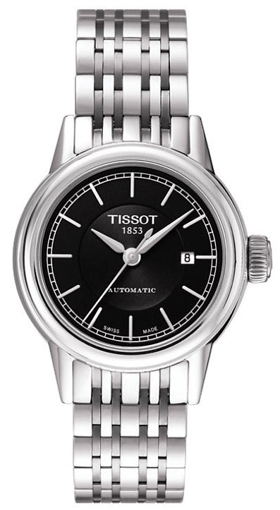 Tissot Carson Automatic Black Dial Silver Steel Strap Watch For Women - T085.207.11.051.00 Buy Now By Tissot