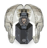 Philipp Plein The Skull Grey Dial Grey Silicone Strap Watch For Men- PWAAA2324 Authentic Buy Shop Now
