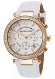 Michael Kors Parker White Dial with Diamonds White Leather Strap Watch for Women - MK2290 Buy Now By Michael Kors