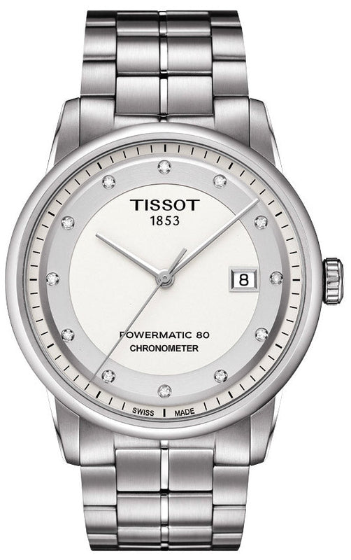 Tissot T Classic Luxury Powermatic 80 White Dial Silver Steel Strap Watch For Men - T086.408.11.016.00 Buy Now By Tissot