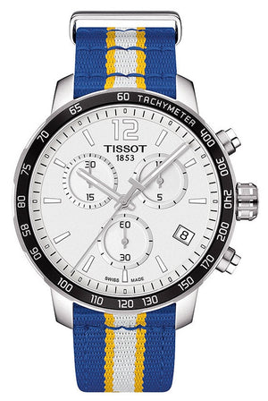 Tissot Quickster Chronograph NBA Golden State Warriors White Dial Two Tone NATO Strap Watch for Men - T095.417.17.037.15 Buy Now By Tissot