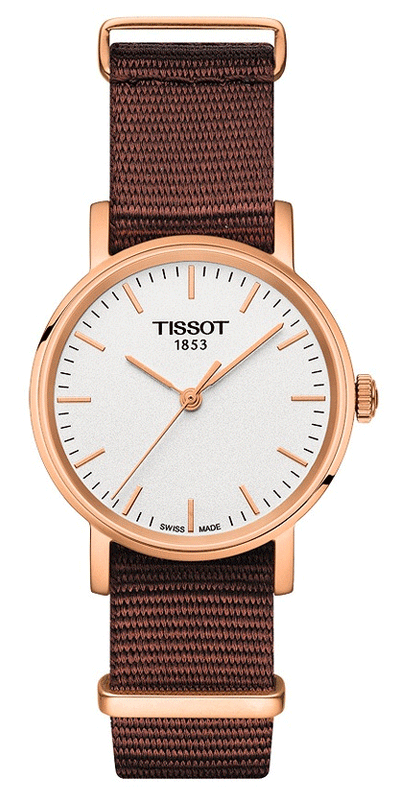 Tissot Everytime Desire White Dial Maroon NATO Strap Watch for Women - T109.210.37.031.00 Buy Now By Tissot
