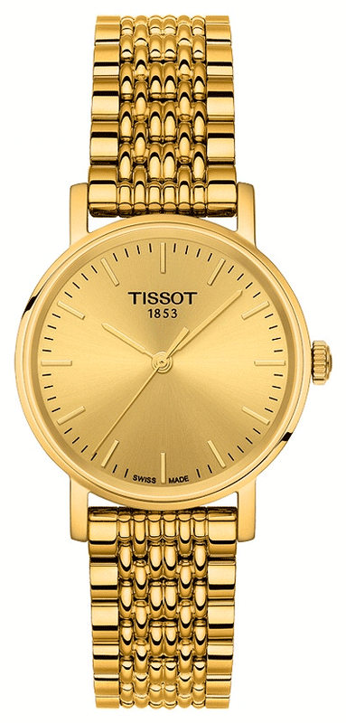 Tissot T Classic Everytime Desire Small Gold Dial Gold Mesh Bracelet Watch For Women - T109.210.33.021.00 Buy Now By Tissot