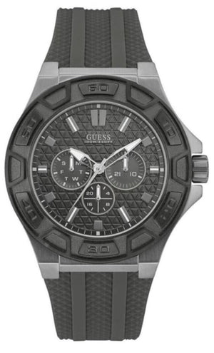 Guess Force Grey Dial Grey Rubber Strap Watch For Men - W0674G8 Buy Now By Guess