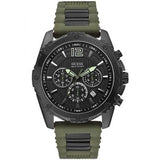 Guess Sport Chronograph Black Dial Green Silicone Strap Watch for Men - W0167G4 Buy Now By Guess