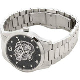 Gucci G Timeless Diamonds Black Dial Silver Steel Strap Watch For Women - YA1264125 Buy Now By Gucci
