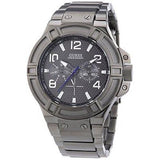 Guess Rigor Multifunction Black Dial Black Steel Strap Watch For Men - W0218G1 Buy Now By Guess