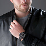 Emporio Armani Mario Chronograph Black Dial Black Leather Strap Watch For Men - AR11243 Buy Now By Emporio Armani