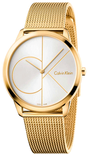 Calvin Klein Minimal White Dial Gold Mesh Bracelet Watch for Men - K3M21526 Buy Now By Calvin Klein
