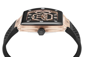 Philipp Plein Hexagon Phantom Black Dial Black Silicone Strap Watch For Men- PWPUA0124 Authentic Buy Shop Now