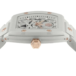Philipp Plein The Skeleton White Dial White Silicone Strap Watch for Men - PWVBA0123 Authentic Buy Shop Now