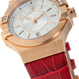 Maserati Potenza Silver Dial Red Leather Strap Watch For Women - R8851108501 Buy Now By Maserati