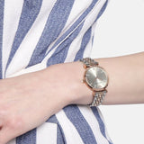 Emporio Armani Gianni T Bar Pink Dial Two Tone Steel Strap Watch For Women - AR11223 Buy Now By Emporio Armani