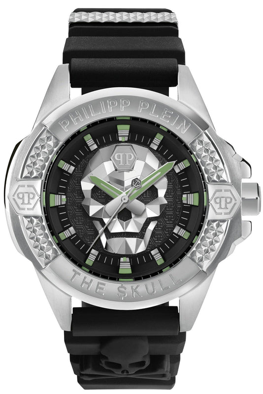Philipp Plein The Skull Black Dial Black Silicone Strap Watch for Men - PWAAA0121 Authentic Buy Shop Now