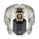 Philipp Plein The Skull Gold Dial Black Silicone Strap Watch for Men - PWAAA0221 Authentic Buy Shop Now