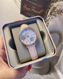 Fossil Jacqueline Three Hand Mother of Pearl Dial Pink Leather Strap Watch for Women - ES4671 Buy Now By Fossil