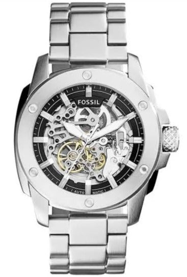 Fossil Modern Machine Automatic Silver Dial Silver Steel Strap Watch for Men - ME3081 Buy Now By Fossil