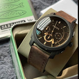 Fossil Machine Flight Chronograph Brown Dial Brown Leather Strap Watch for Men - FS4656 Buy Now By Fossil
