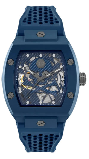 Philipp Plein The SKeleton Blue Dial Blue Silicone Strap Watch for Men - PWVBA0323 Authentic Buy Shop Now