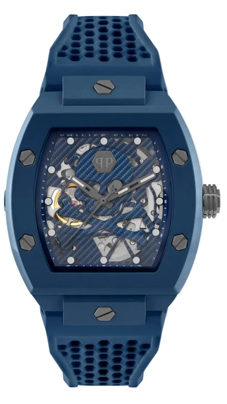 Philipp Plein The SKeleton Blue Dial Blue Silicone Strap Watch for Men - PWVBA0323 Authentic Buy Shop Now