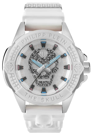 Philipp Plein The Skull White Dial White Silicone Strap Watch for Men - PWAAA1521 Authentic Buy Shop Now