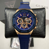 Guess Momentum Chronograph Blue Dial Blue Rubber Strap Watch for Men - GW0263G2 Buy Now By Guess