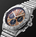 Breitling Chronomat B01 42 Brown Dial Silver Steel Strap Watch for Men - AB0134101K1A1 Buy Now By Breitling