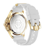 Philipp Plein The Skull Gold Dial White Silicone Strap Watch for Men - PWAAA1221 Authentic Buy Shop Now