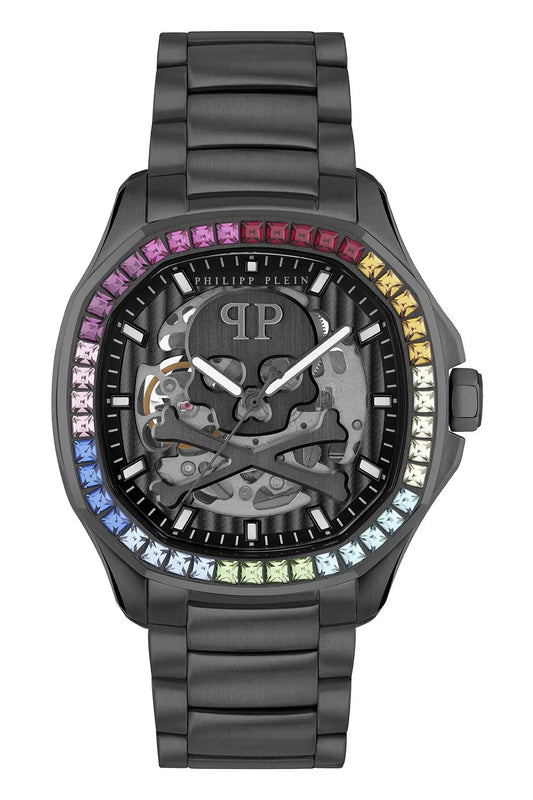 Philipp Plein High-Conic Automatic Black Dial Black Steel Strap Watch For Men - PWRAA0823 Authentic Buy Shop Now
