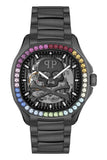 Philipp Plein High-Conic Automatic Black Dial Black Steel Strap Watch For Men - PWRAA0823 Authentic Buy Shop Now