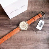 Michael Kors Catlin Champagne Dial Brown Leather Strap Watch for Women - MK2375 Buy Now By Michael Kors
