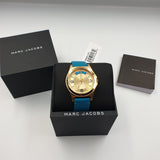 Marc Jacobs Baby Dave Gold Dial Blue Leather Strap Watch for Women - MBM1263 Buy Now By Marc Jacobs