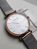 Emporio Armani Retro Mother of Pearl Dial Silver Mesh Bracelet Watch For Women - AR2067 Buy Now By Emporio Armani