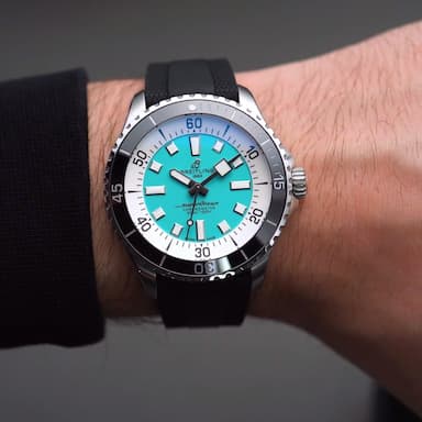 Breitling Superocean Automatic 44 Turquoise Dial Black Rubber Strap Watch for Men - A17376211L2S1 Buy Now By Breitling