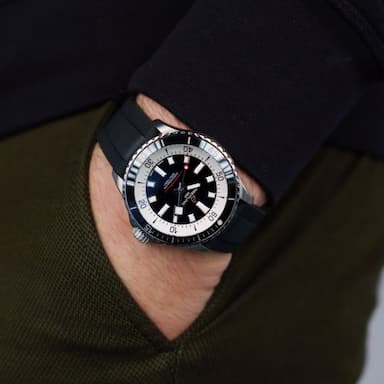 Breitling Superocean Automatic 42 Black Dial Black Rubber Strap Watch for Men - A17375211B1S1 Buy Now By Breitling