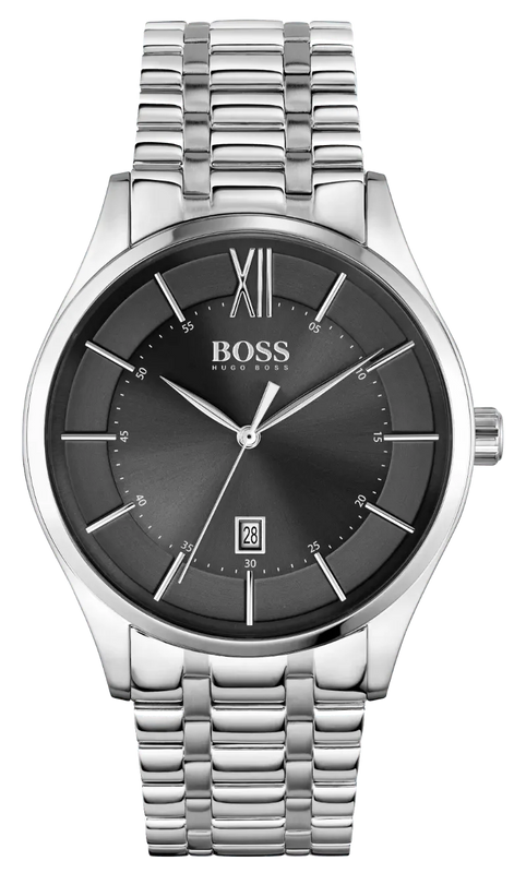 Hugo Boss Officer Black Dial Silver Steel Strap Watch for Men - 1513614 Buy Now By Hugo Boss