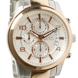 Guess Exec Chronograph White Dial Two Tone Steel Strap Watch for Men - W0075G2 Buy Now By Guess