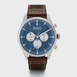 Hugo Boss Pioneer Chronograph Blue Dial Brown Leather Strap Watch For Men - 1513709 Buy Now By Hugo Boss