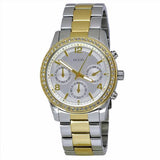 Guess Mini Spectrum Analog Silver Dial Two Tone Steel Strap Watch For Women - W0122L2 Buy Now By Guess