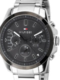 Tommy Hilfiger Iconic Quartz Black Dial Silver Steel Strap Watch for Men - 1791564 Buy Now By Tommy Hilfiger