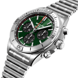 Breitling Chronomat B01 42mm Green Dial Silver Steel Strap Watch for Men - AB01343A1L1A1 Buy Now By Breitling