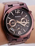 Fossil Perfect Boyfriend Multifunction Maroon Dial Maroon Steel Strap Watch for Women - ES4110 Buy Now By Fossil