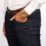 Guess Continental Diamonds Gold Dial Gold Steel Strap Watch for Men - GW0261G2 Buy Now By Guess