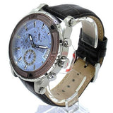 Guess Pinnacle Chronograph Quartz Blue Dial Brown Leather Strap Watch For Men - W0673G1 Buy Now By Guess