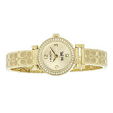Coach Dress Crystals Gold Dial Gold Steel Strap Watch For Women - 14502202 Buy Now By Coach