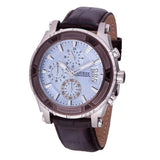 Guess Pinnacle Chronograph Quartz Blue Dial Brown Leather Strap Watch For Men - W0673G1 Buy Now By Guess