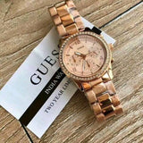 Guess Mini Spectrum Quartz Rose Gold Dial Rose Gold Steel Strap Watch For Women - W0122L3 Buy Now By Guess