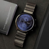 Hugo Boss Architectural Blue Dial Grey Steel Strap Watch for Men - 1513574 Buy Now By Hugo Boss