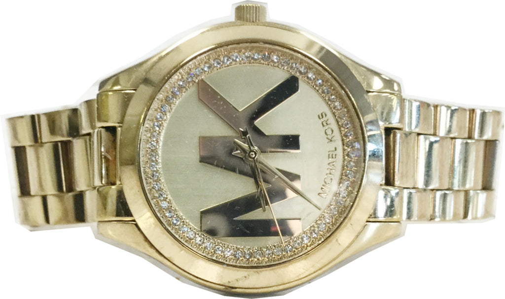 Michael Kors Slim Runway Gold Dial Gold Steel Strap Watch for Women - MK3477 Buy Now By Michael Kors