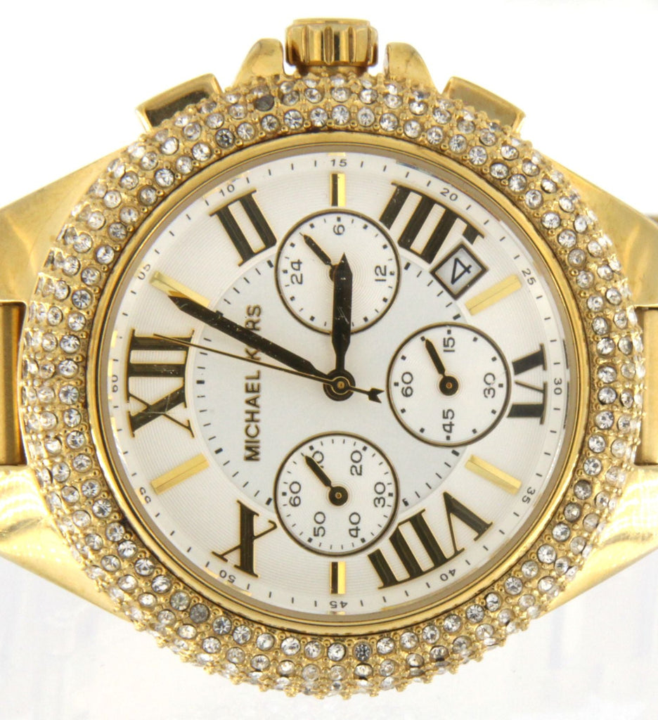 Michael Kors Camille Silver Diamonds Dial Gold Steel Strap Watch for Women - MK5756 Buy Now By Michael Kors